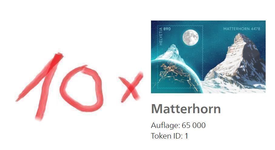 Tutti i francobolli: 10 x Swiss Crypto Stamps ID:1 – Nuovo (secondo la descrizione) da Baar venduto da CryptoShop