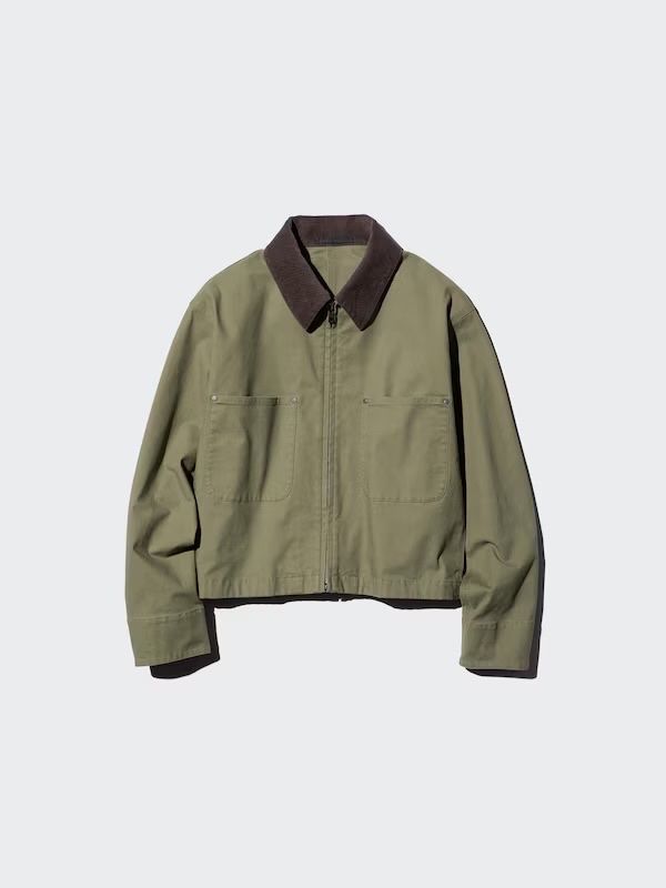Uniqlo Jacken: UNIQLO Olive Green Cropped Jacket – Gebraucht aus Nyon von My_wardrobe