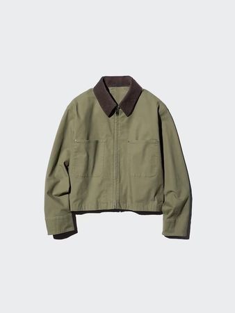 UNIQLO Olive Green Cropped Jacket