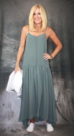 Elias Rumelis Maxikleid in Gr. M petrol-shadow mint, NEU