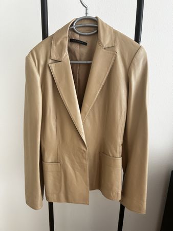 Damen Leder Sakko beige Grösse S guter Zustand