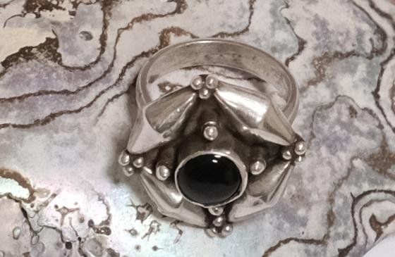 Anelli: Silberring Onyx Vintage – Usato da Zürich venduto da Melody2000