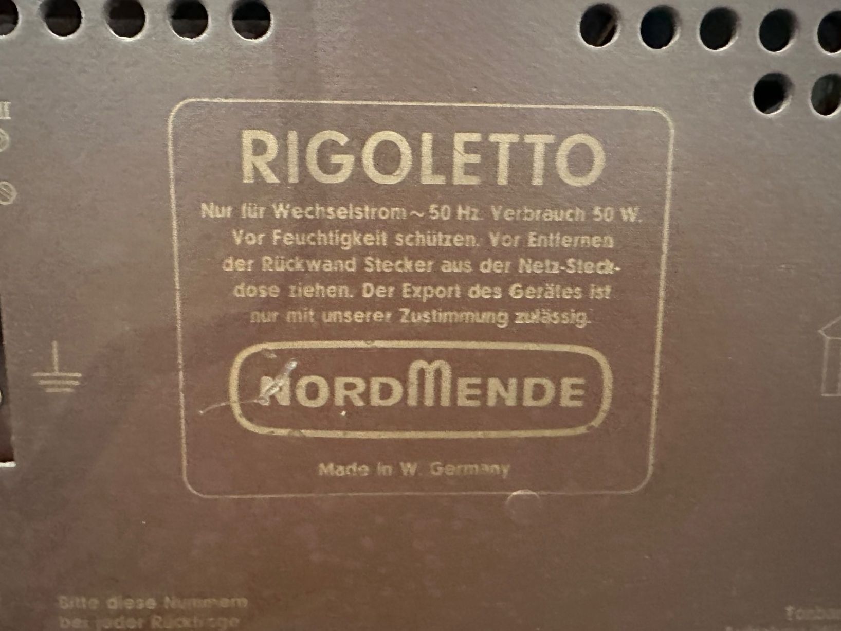 Nordmende Radios: Nordmende Rigoletto E15 – D'occasion à Aarau par Bollaar 4