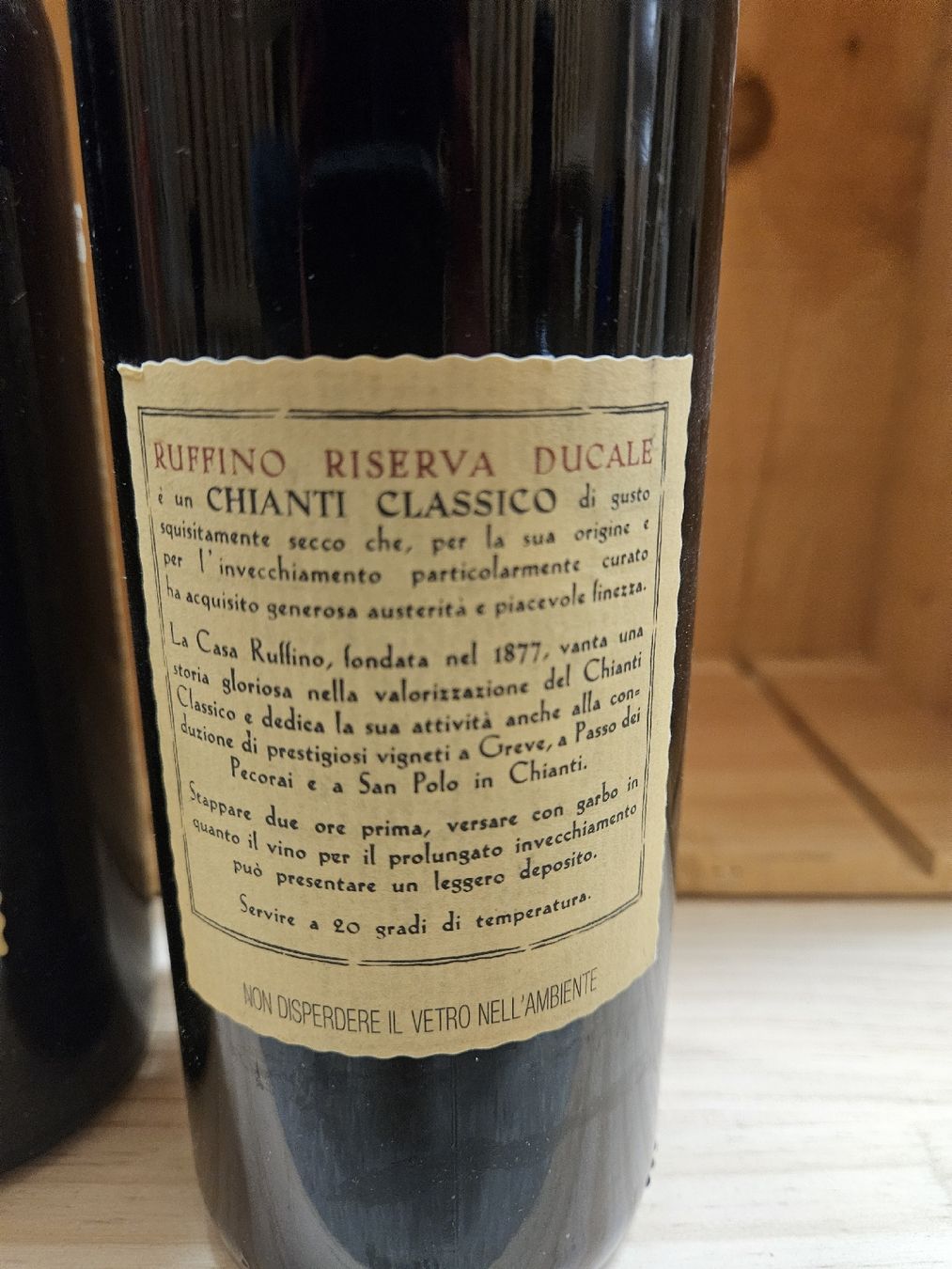 Vino: 2 Flaschen Chianti Ruffino Riserva Ducale 1990 und 1971 – Nuovo e nell'imballaggio originale da Zofingen venduto da WouterSamwel 2