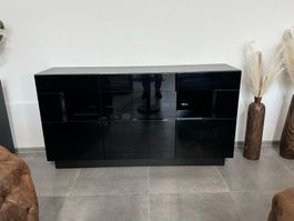 Side Board / schwarz - Hochglanz / l:160cm x b:44cm x h:85cm
