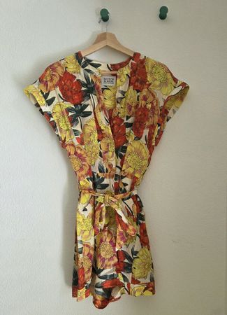 Scotch & Soda Linen Playsuit S — Floral, Never Worn