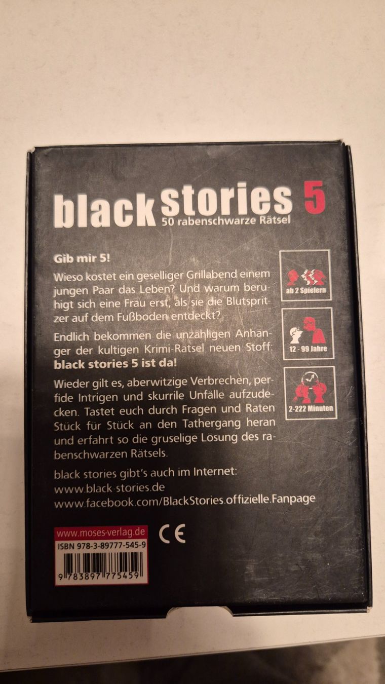 Giochi: Black Stories 5 - Gesellschaftsspiel – Nuovo (secondo la descrizione) da Bitsch venduto da cka_6hff 1