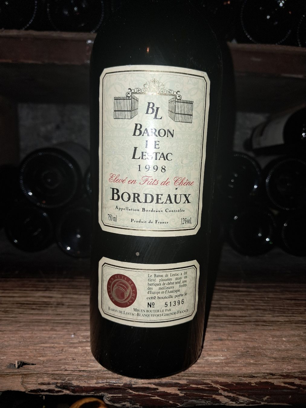 Vino: Baron de Lestac Bordeaux 1998 – Nuovo e nell'imballaggio originale da Le locle venduto da juliensaran