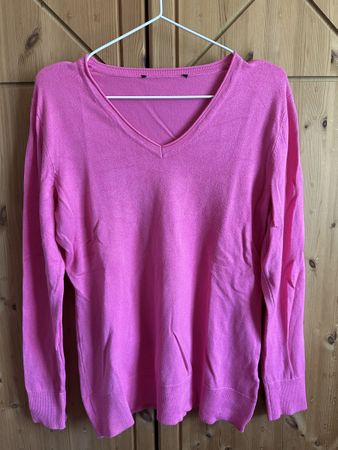 Pink Pullover, V-Ausschnitt, Grösse M, Baumwolle