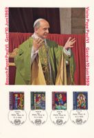 Sonderstempel S. 702 auf Gedenkblatt Papst Paul Vl.