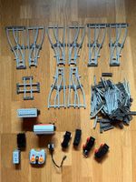 Lot rail de train Lego, voies, télécommande, wagons