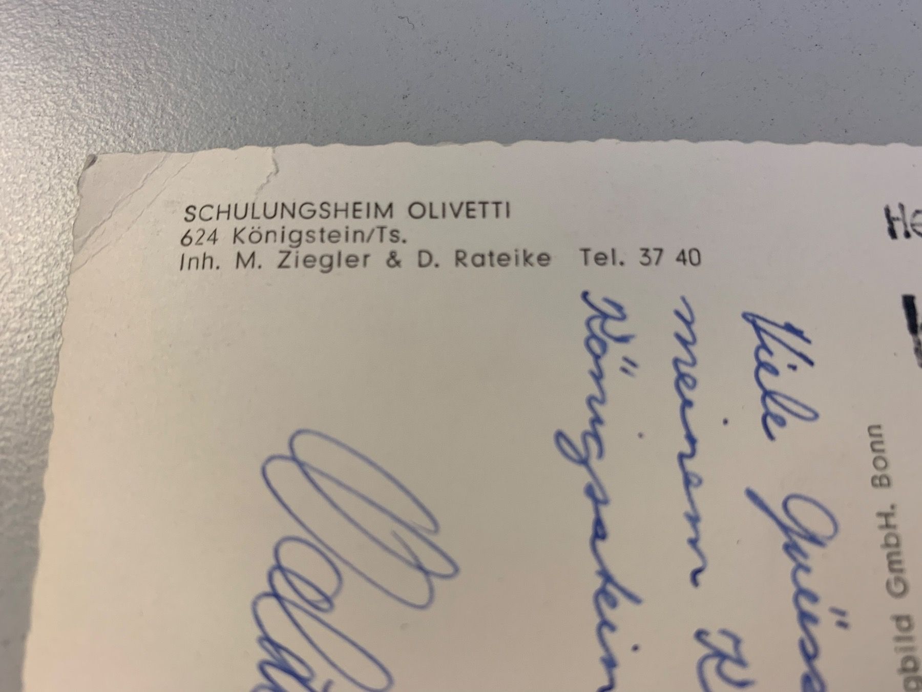 Ansichtskarten: Alte Postkarte Schulungsheim Olivetti Königstein – Gebraucht aus Erlenbach ZH von Ritschly 3