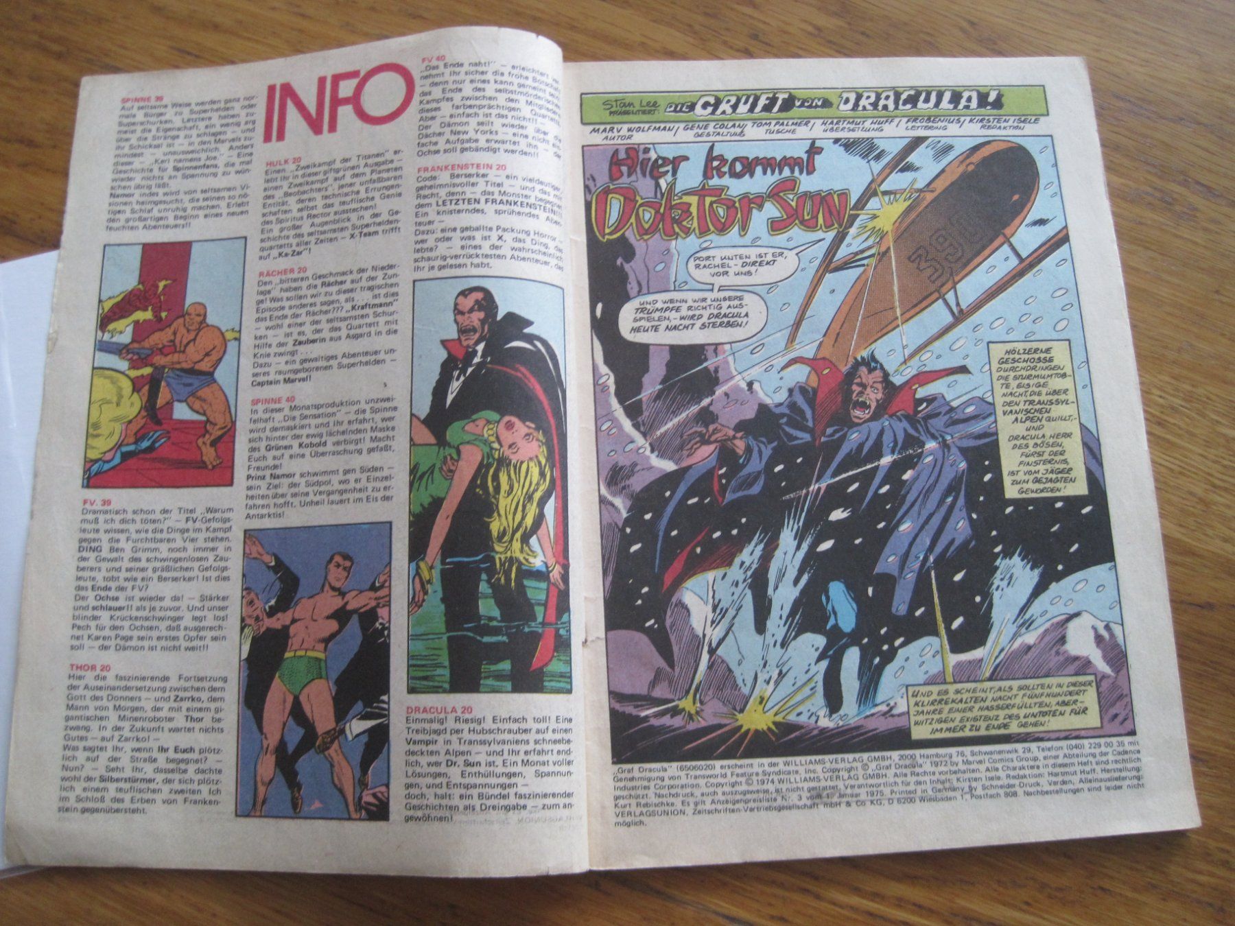 Fumetti: Dracula Williams Verlag Nr  20 von 1975 – Usato da Gossau SG venduto da Noryflory 1