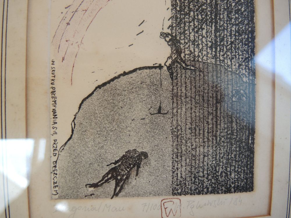 Diagonal Man Steindruck Prägedruck Lithographie signiert 84 (Gebraucht ...