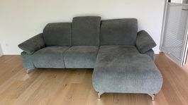 L-Sofa / Ecksofa mit Récamière, grau, 245 x 167 cm
