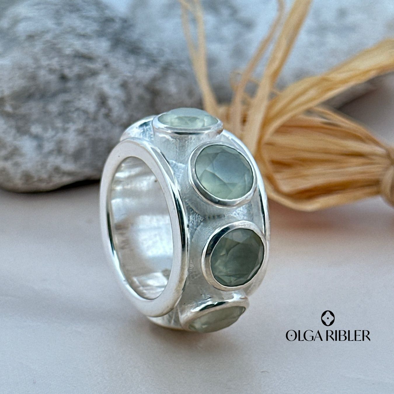 Olga Ribler Anelli: Memory Ring mit Prehnit – Sterling Silber Gr 56 – Nuovo (secondo la descrizione) da Luzern venduto da byolgaribleroutlet 5
