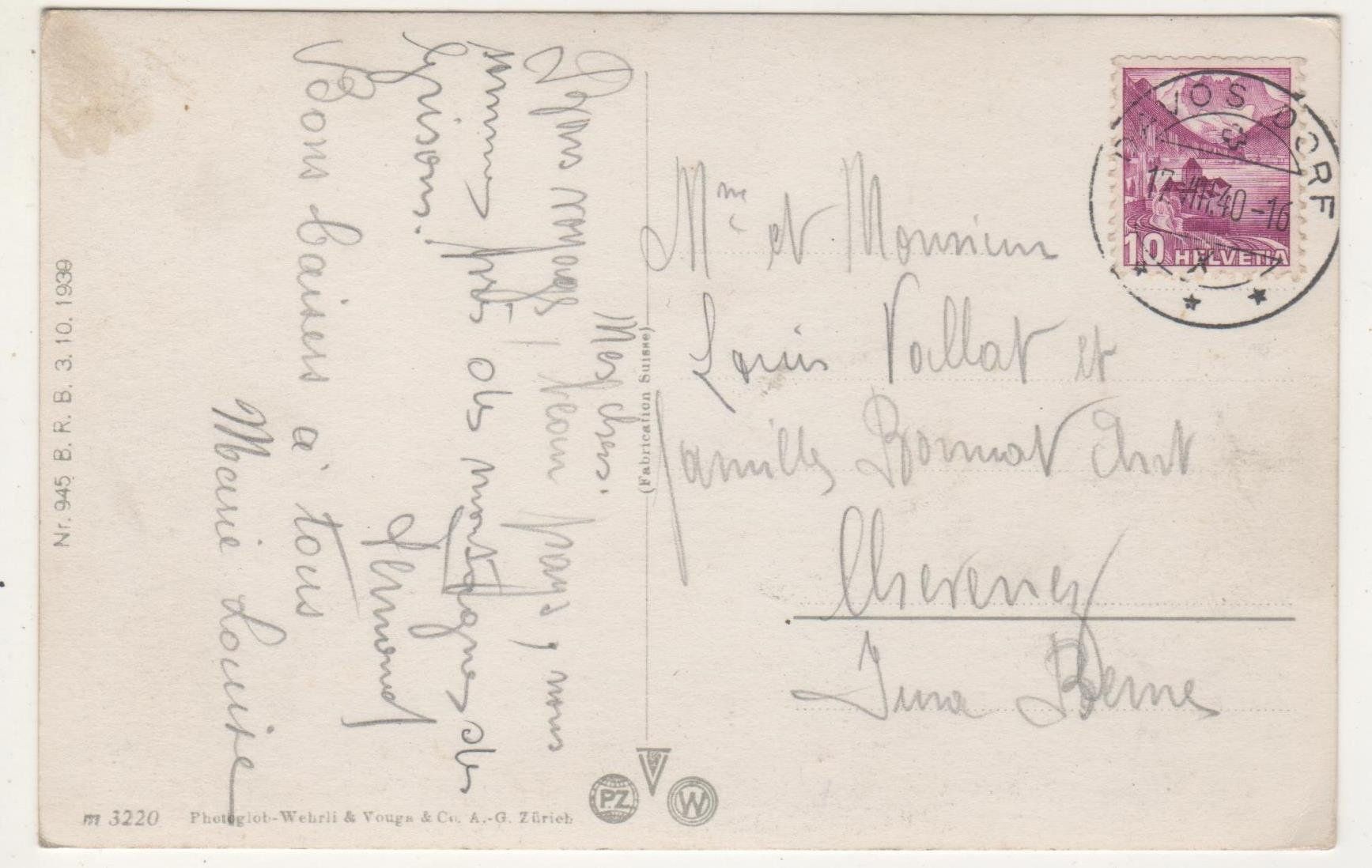 Cartoline postali: Ansichtskarte Davos 1940 – Usato da Remetschwil venduto da Hofiii 1