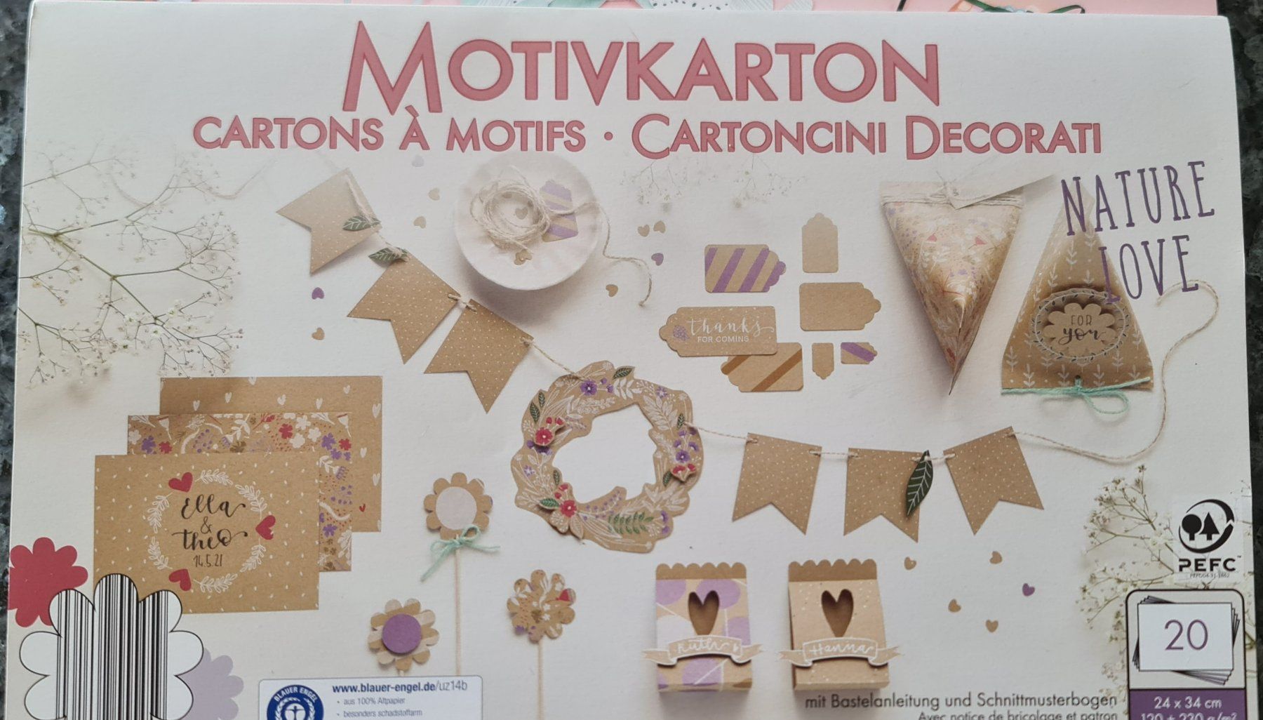 Carta: 3 Stk. Motivkarton Farbkarton Motivblock – Nuovo e nell'imballaggio originale da Uerkheim venduto da Kaufoption 1