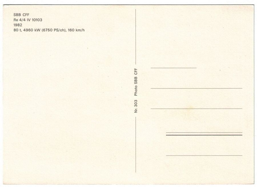 Ansichtskarten: SBB Re 4/4 IV 10103 1982 – Gebraucht aus Frauenfeld von POML 1