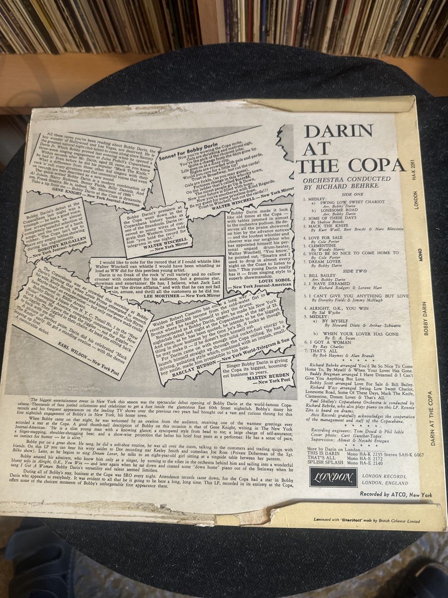 Dischi in vinile: Bobby Darin - Darin At The Copa - Seltene Vinyl LP – Usato da Dübendorf venduto da chi_cgv6 1