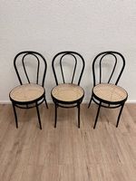 Vintage 3er-Set Wiener Geflecht Bistrostühle