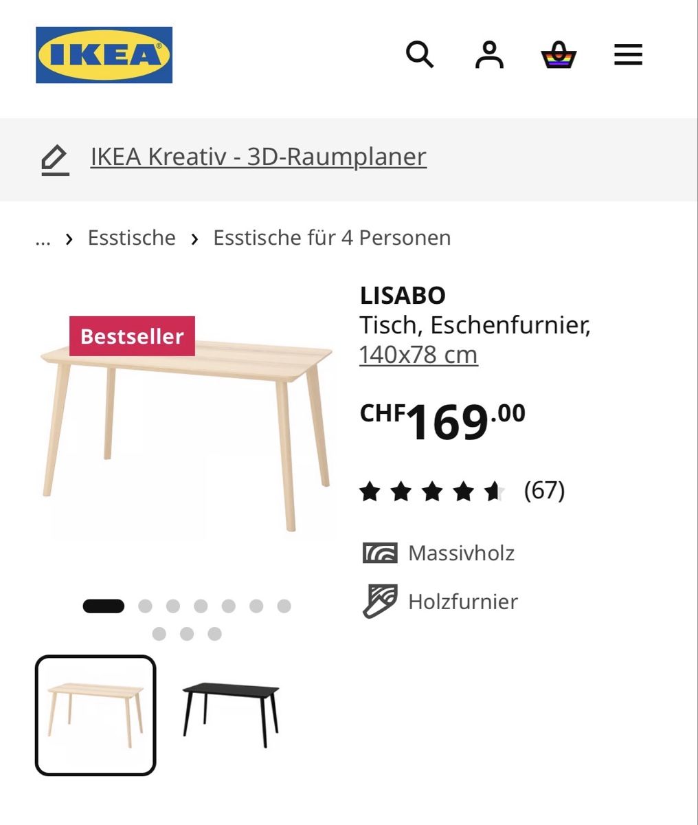 Tables: Lisabo Tisch IKEA – D'occasion à Oberentfelden par mpg_yq6t 2
