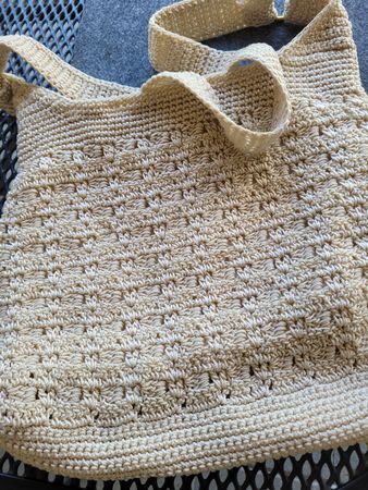 Handtasche gehäkelt beige Marke Fabrizio Grösse ca. 40cm