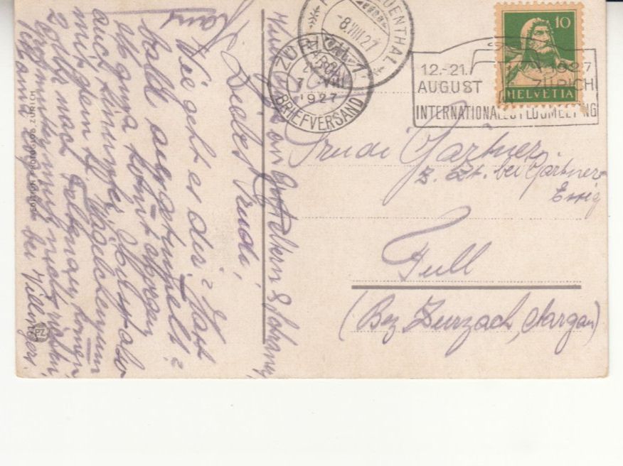 Cartoline postali: Zürich 1927 – Usato da Bürglen TG venduto da StampGraf 1