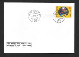 Sonderbrief 100 Jahre Philatelisteverein Olten 6.3.1999