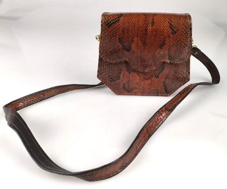 Handtasche braun Schlangenleder Optik
