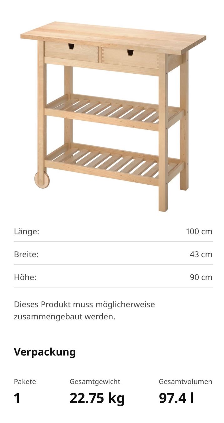 Ikea Cucine complete: Ikea Servierwagen buchenholz – Usato da Therwil venduto da Schwedenlove 5