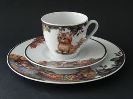 Tassenset mit Katzen Motiv von Bradford Edition