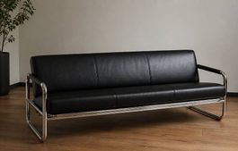 Designer Schlafsofa Pfalzberger Basel  Schwarz Leder