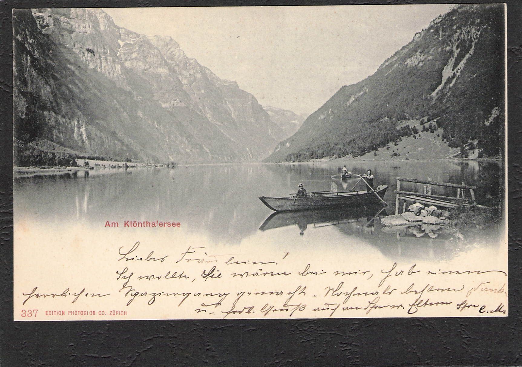 Ansichtskarten: AK, GL Am Klönthalersee,Boot , 1902 – Gebraucht aus Reichenburg von Pipo-67