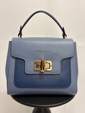 Christian Laurier Handtasche Tia in Blau Leder Bambus
