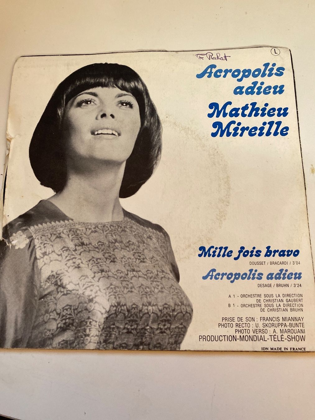 Dischi in vinile: MIREILLE MATHIEU - MILLE FOIS BRAVO - 45 tours – Usato da Le Brassus venduto da cinema13 1