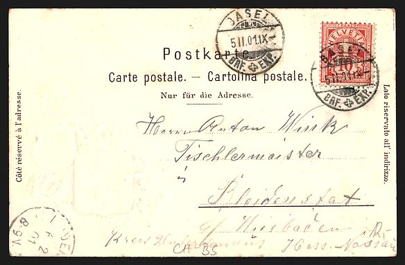 Cartoline postali: AK Basel, Die drei Brücken, 1901 – Usato da Berlin venduto da bartko-reher 1