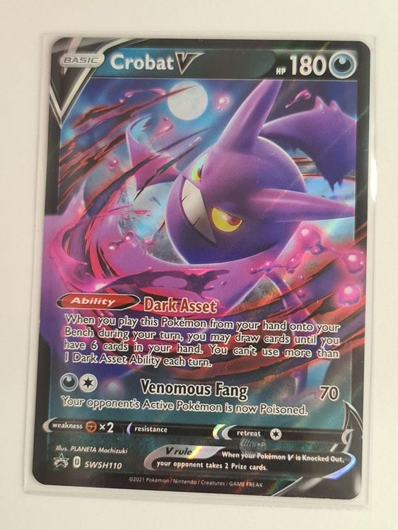Crobat V SWSH110 Black Star Promo – Pokémon TCG, Lightly Played, Holo, Darkness Type, 180 HP