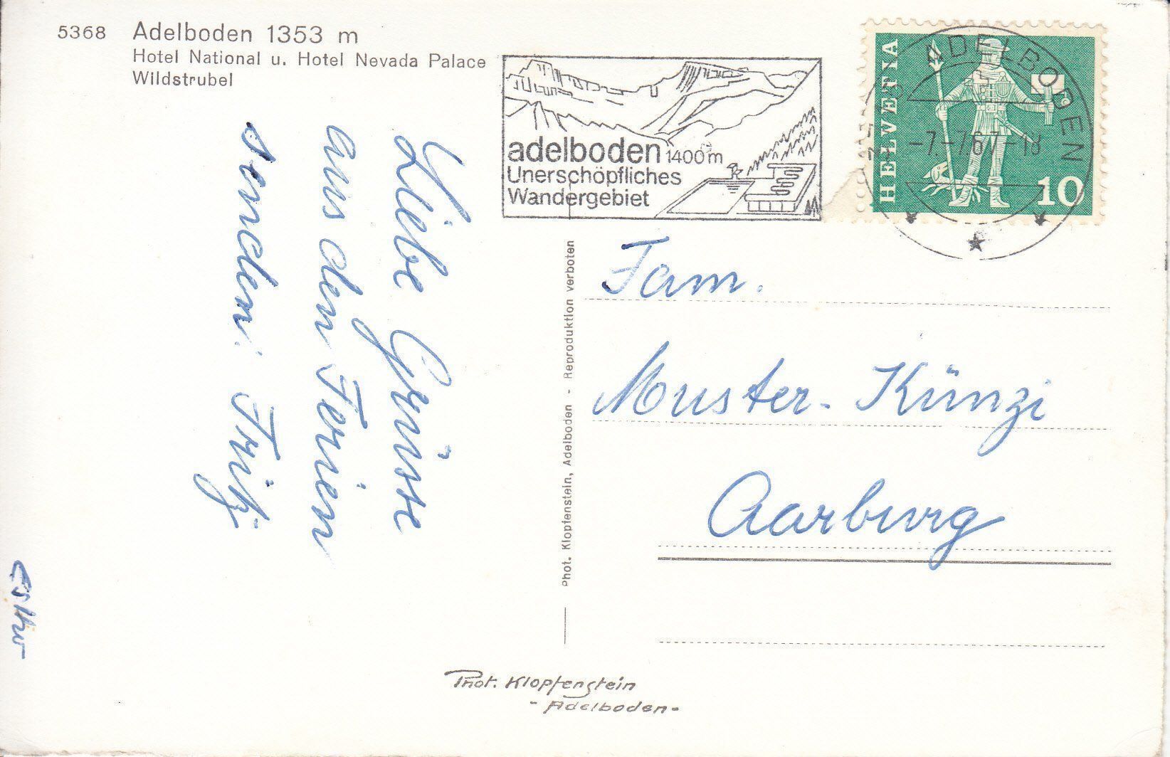 Cartoline postali: Adelboden 1967 – Usato da Bürglen TG venduto da StampGraf 1