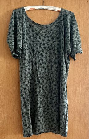 100% Linen Patterned Summer Dress Size M/L