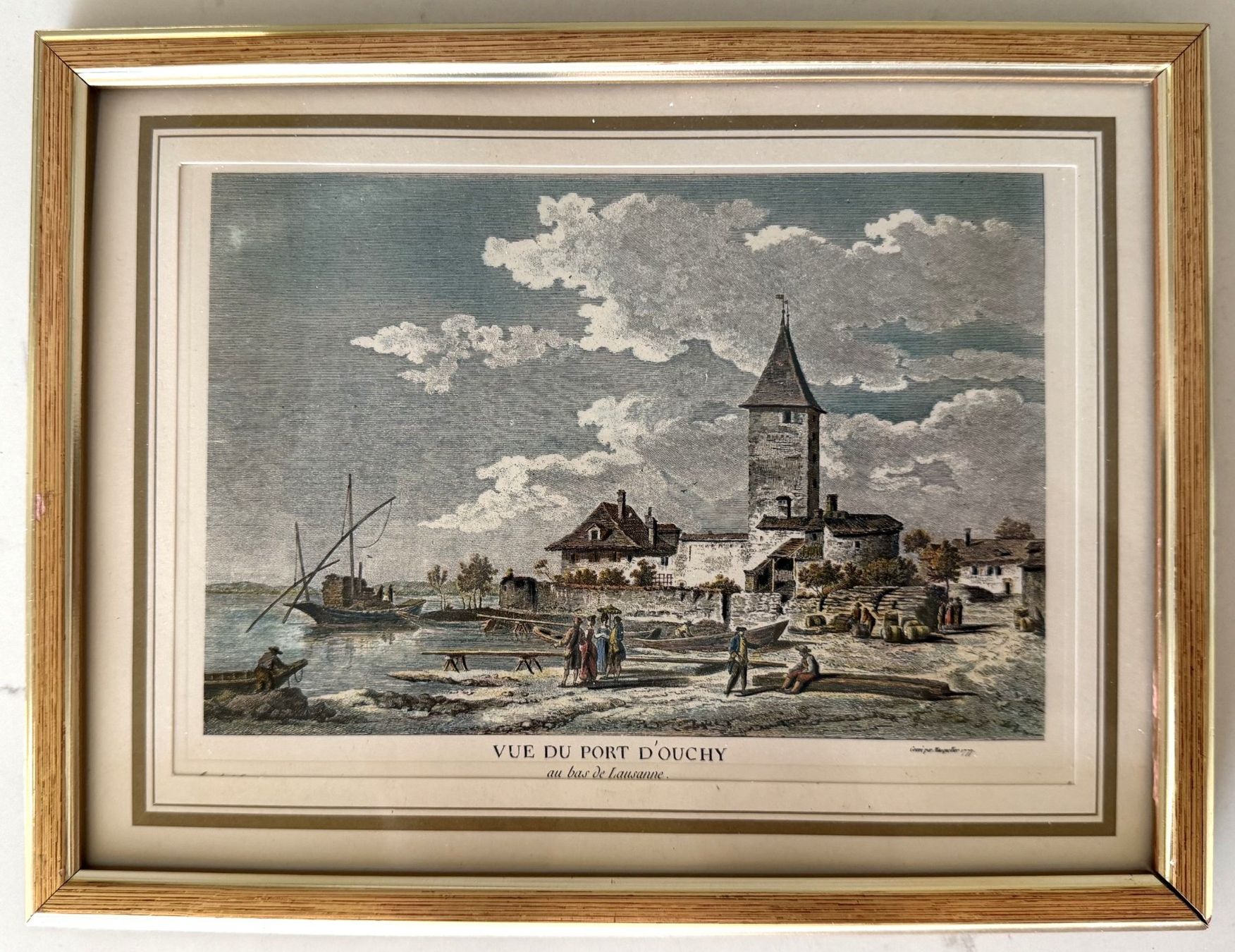 Dipinti: 3 jolis tableaux vue ancienne Ouchy Morges – Usato da Auboranges venduto da Mottura1963 3