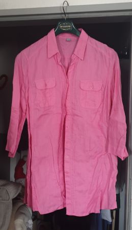 ERFO Leinenbluse in Pink Gr. 44