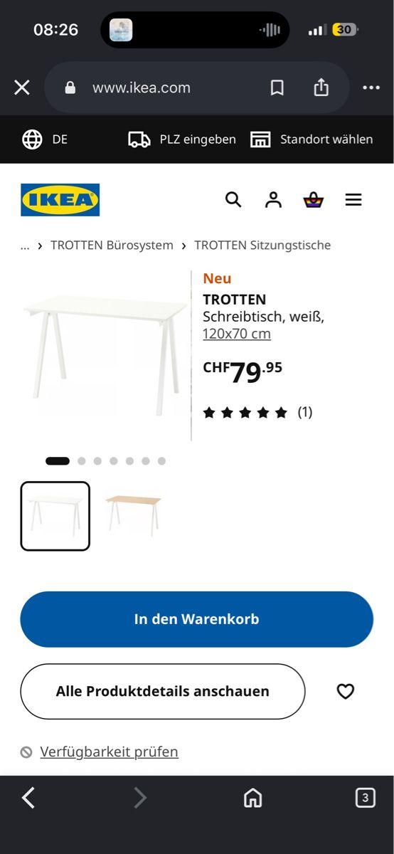 Ikea Scrivanie: IKEA TROTTEN Schreibtisch – Usato da Zürich venduto da lou_8j9v