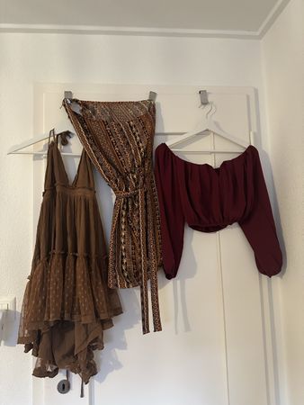 Kleider und Top Damen boho bunt Grösse S