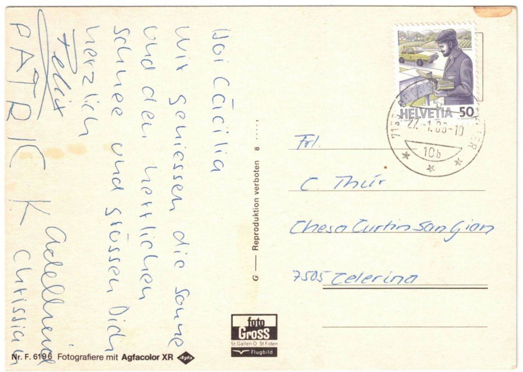 Cartoline postali: Obersaxen - Skigebiet – Usato da Binningen venduto da Mountainrider 1