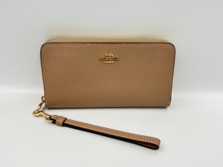 Coach long zip around wallet beige
