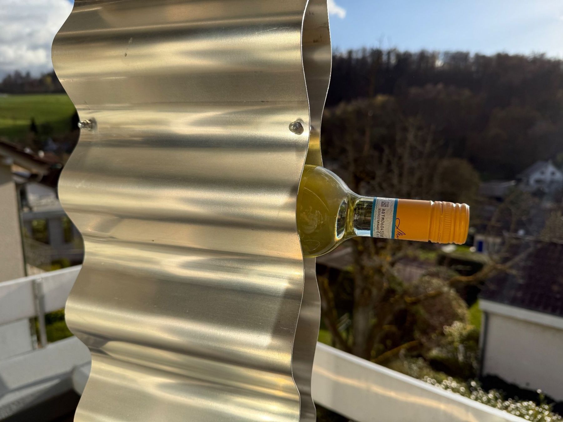 Portabottiglie: Weinständer Designer Original a. Metall mit Holzfuss – Usato da Muttenz venduto da wyhaegli 4