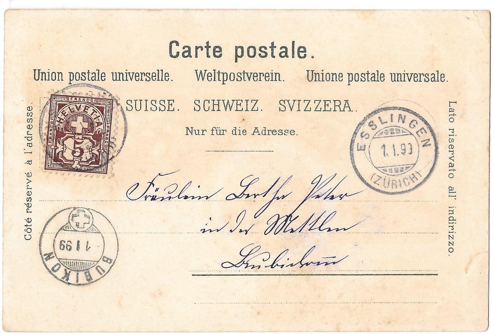 Cartoline postali: Egg Lithografie 4 Bilder mit Neujahrswünschen – Usato da Olten venduto da clotaldi 1