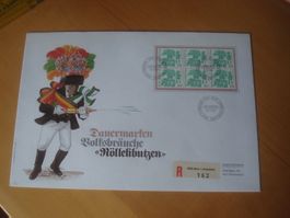 1982 schöner Grossbrief Schweiz 6er Block