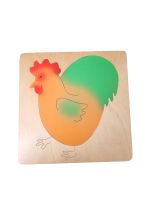 Holzpuzzle Lebenszyklus "Hühnerfamilie"